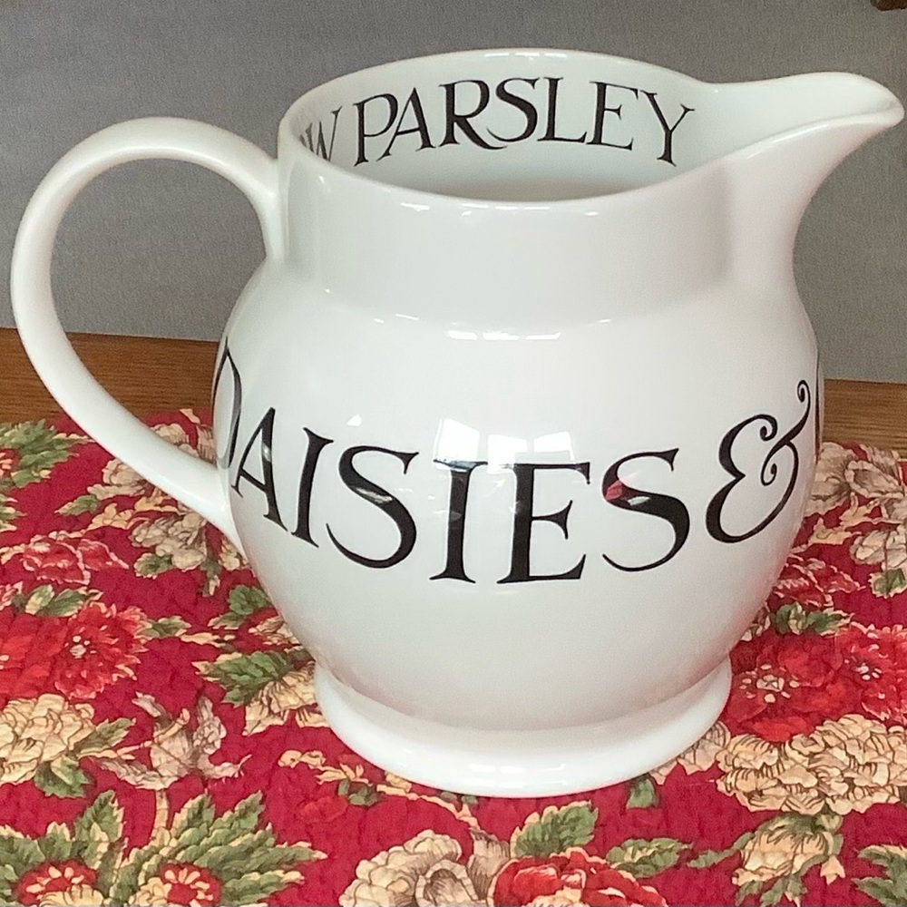 Emma Bridgewater Pottery Black Toast & Marmalade 6 Imperial pint Pitcher Jug
